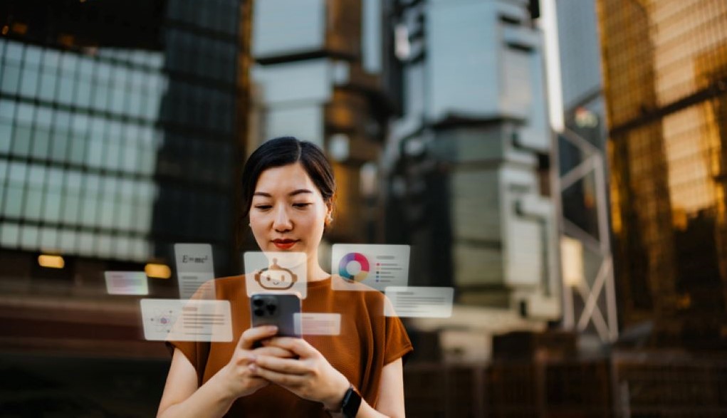 Businesswoman Using Ai - Ai For Smes: Driving Sustainable Growth In Volatile Business Landscape