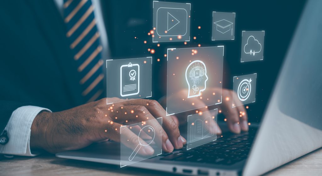 Elearning Technology Webinar Education Training Captured In Modern Workspace With Laptop And Tablet Showcasing Remote Courses And Interactive Modules For Personalized Growth,